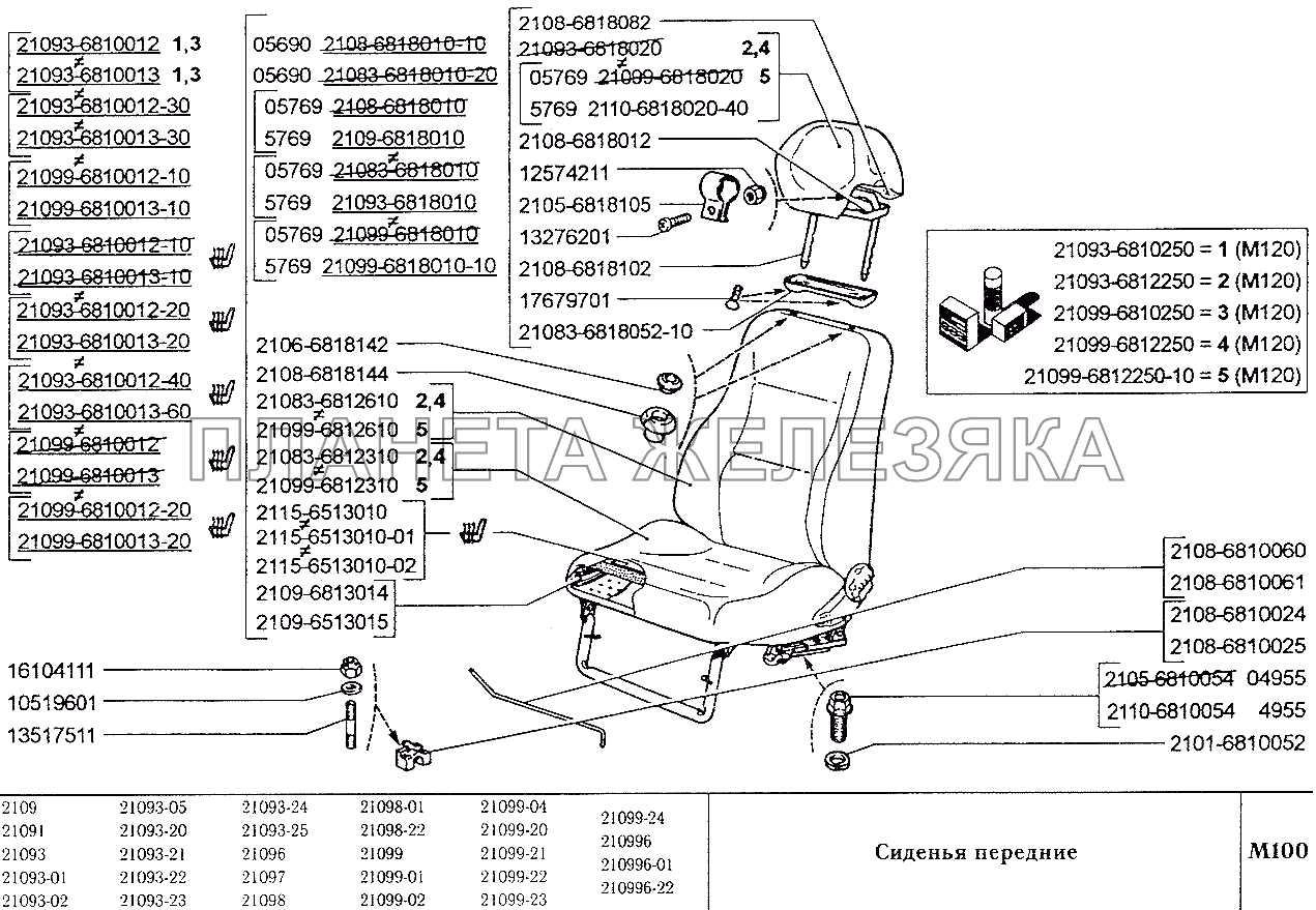 Сиденья передние ВАЗ-2109